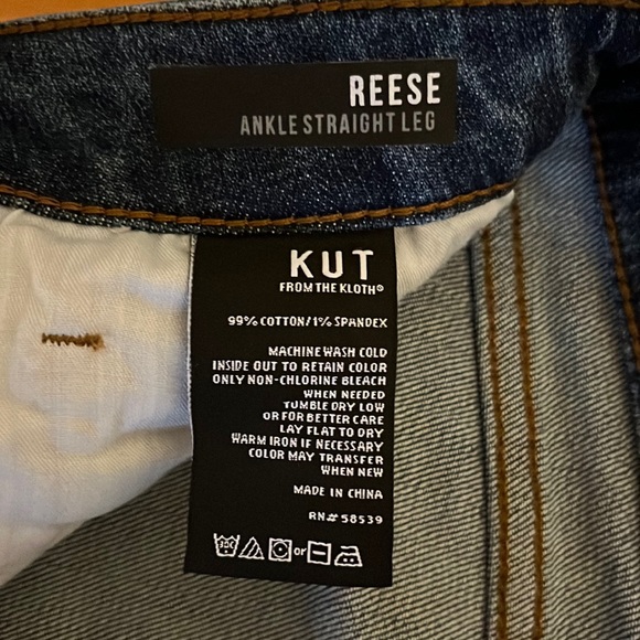 KUT Reese Ankle Straight Leg Jeans with Raw Hem, Size 8 - Picture 6 of 6